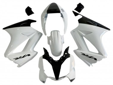 Best 2002-2013 Honda VFR 800 Motorcycle Fairings - Pearl White Glossy Black Decal UK