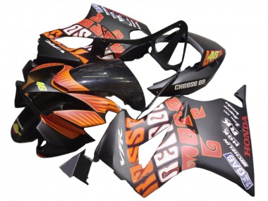 Best 2002-2013 Honda VFR 800 Motorcycle Fairings - Matte Black Orange Rossi Repsol 46 UK