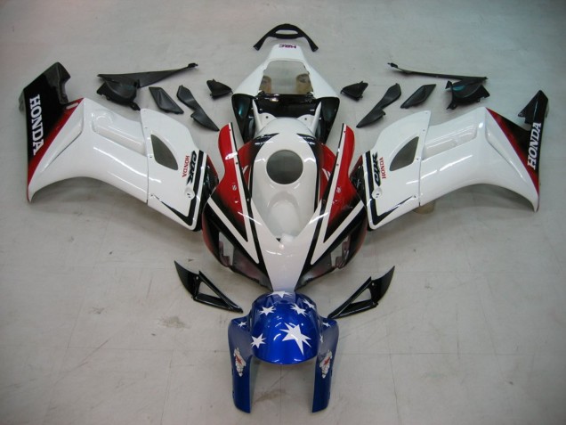 2004-2005 Honda CBR1000RR Motorcycle Fairings - White Red Glossy Black Blue Star UK