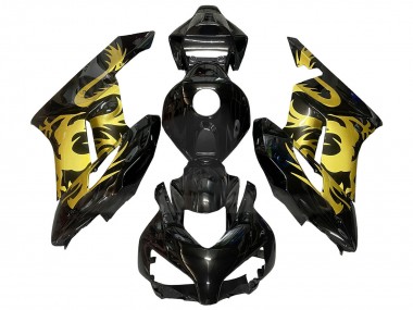 Best 2004-2005 Honda CBR1000RR Motorcycle Fairings - Gold Glossy Black Dragon UK