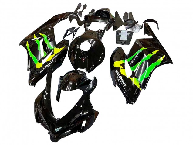 2004-2005 Honda CBR1000RR Motorcycle Fairings - Glossy Black Yellow Green Monster UK