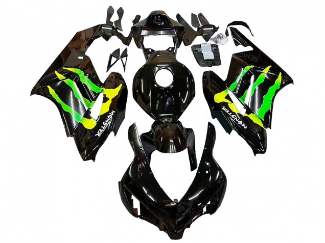 2004-2005 Honda CBR1000RR Motorcycle Fairings - Glossy Black Yellow Green Monster UK