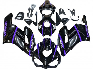 Best 2004-2005 Honda CBR1000RR Motorcycle Fairings - Glossy Black Purple Stripe UK