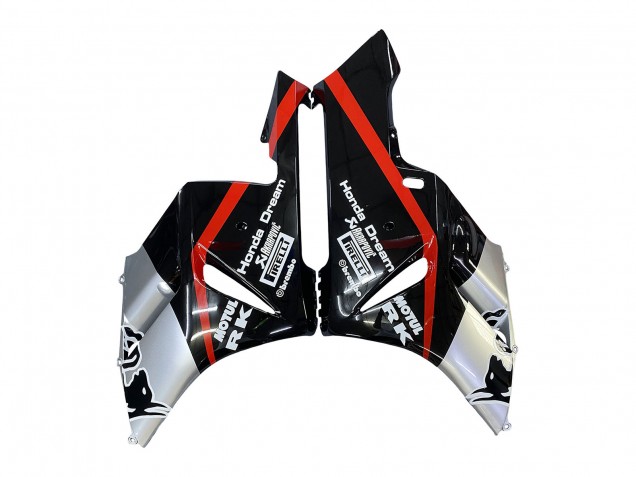 2004-2005 Honda CBR1000RR Motorcycle Fairings - Silver Glossy Black Red Stripe UK