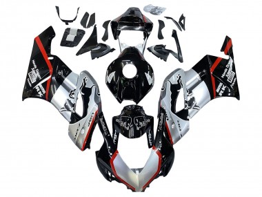 Best 2004-2005 Honda CBR1000RR Motorcycle Fairings - Silver Glossy Black Red Stripe UK