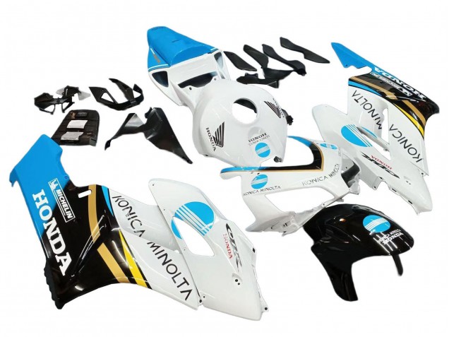 2004-2005 Honda CBR1000RR Motorcycle Fairings - White Light Blue Yellow Black Konica Minolta UK
