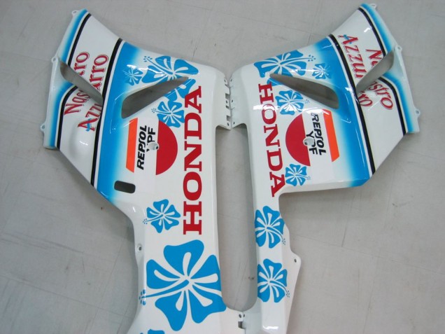 2004-2005 Honda CBR1000RR Motorcycle Fairings - White Blue Snow Nastro Azzurro 46 UK