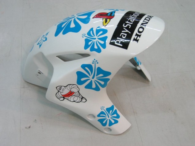 2004-2005 Honda CBR1000RR Motorcycle Fairings - White Blue Snow Nastro Azzurro 46 UK