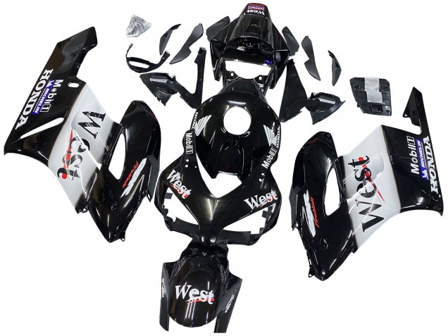 2004-2005 Honda CBR1000RR Motorcycle Fairings - Glossy Black White West UK