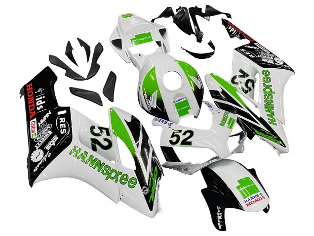 2004-2005 Honda CBR1000RR Motorcycle Fairings - White Green Glossy Black Hannspree 52 UK