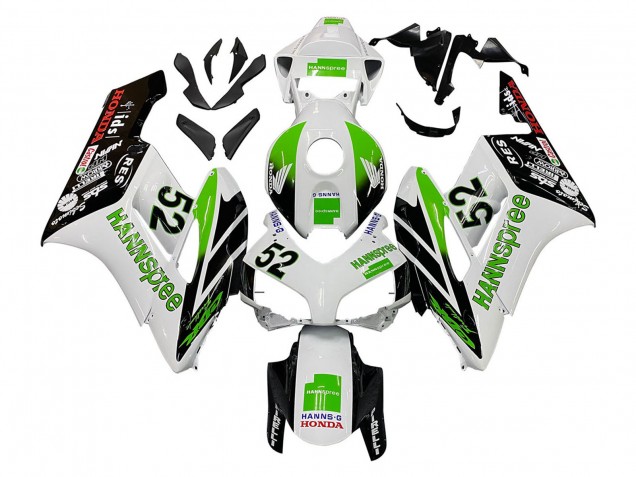 2004-2005 Honda CBR1000RR Motorcycle Fairings - White Green Glossy Black Hannspree 52 UK