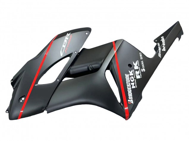 2004-2005 Honda CBR1000RR Motorcycle Fairings - Glossy Black Glossy Grey Red Stripe UK