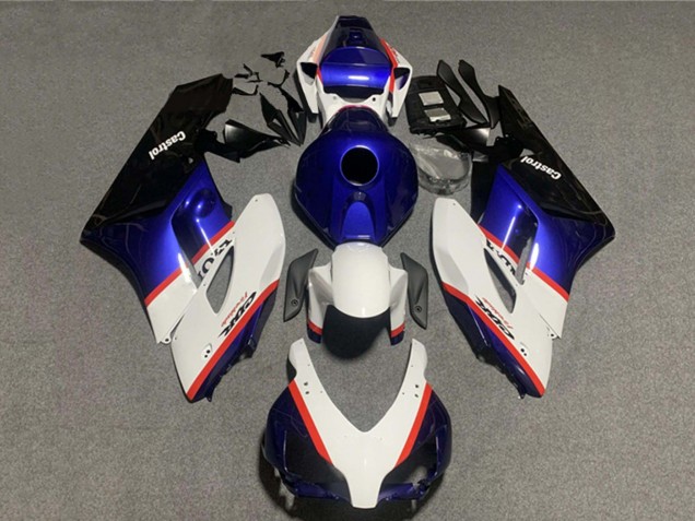 2004-2005 Honda CBR1000RR Motorcycle Fairings - White Blue Red Castrol UK