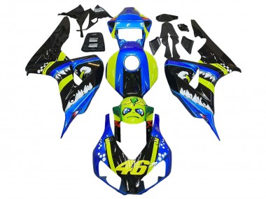 Best 2006-2007 Honda CBR1000RR Motorcycle Fairings - Blue Fluorescent Green Glossy Black Shark 46 UK