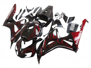 Best 2006-2007 Honda CBR1000RR Motorcycle Fairing - Glossy Black Red Flame UK
