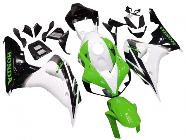2006-2007 Honda CBR1000RR Motorcycle Fairing - White Green Glossy Black UK