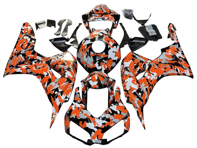 2006-2007 Honda CBR1000RR Motorcycle Fairings - Black Orange Silver Camouflage UK