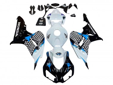 Best 2006-2007 Honda CBR1000RR Motorcycle Fairing - White Blue Glossy Black UK