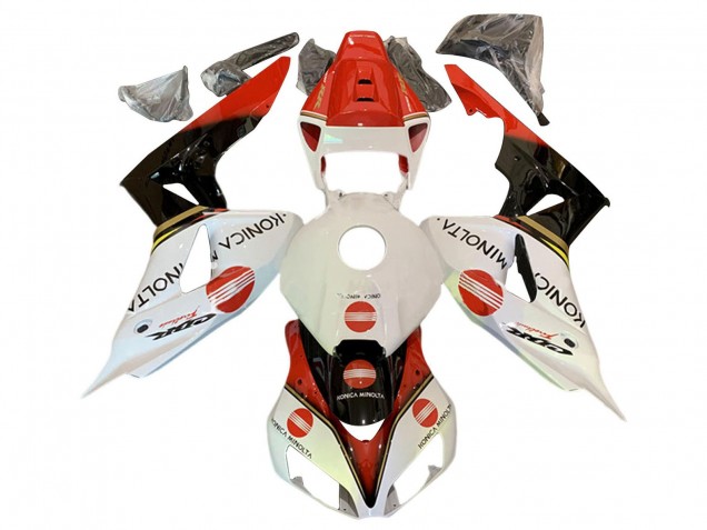 2006-2007 Honda CBR1000RR Motorcycle Fairings - White Red Glossy Black Konica Minolta UK