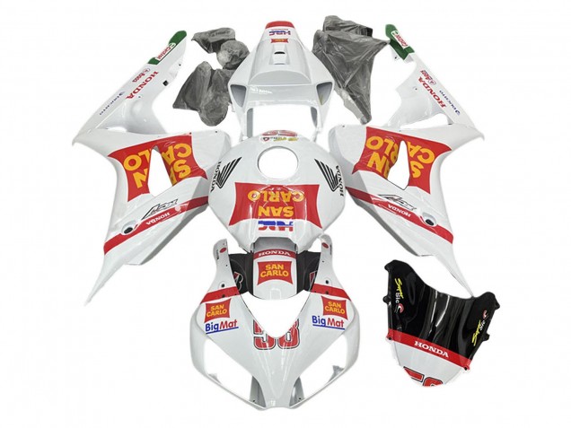 2006-2007 Honda CBR1000RR Motorcycle Fairings - White Red San Carlo UK