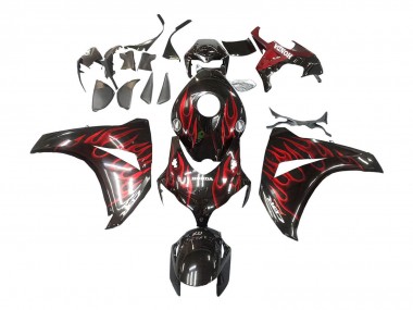 Best 2008-2011 Honda CBR1000RR Motorcycle Fairing - Glossy Black Red Flame UK