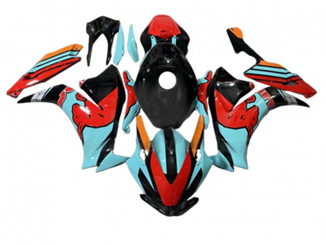 2012-2016 Honda CBR1000RR Motorcycle Fairings - Red Light Blue Glossy Black UK