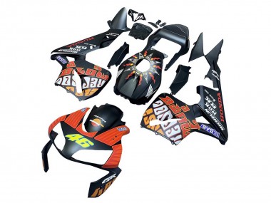 Best 2003-2004 Honda CBR600RR Motorcycle Fairings - Matte Black Orange Repsol Rossi 46 UK