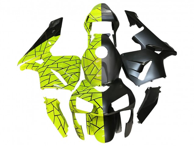 2003-2004 Honda CBR600RR Motorcycle Fairings - Fluorescent Green Matte Black UK