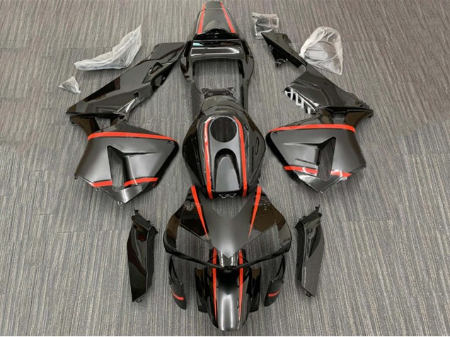 2003-2004 Honda CBR600RR Motorcycle Fairings - Glossy Black Red Stripe UK