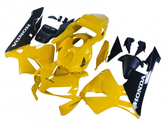 2003-2004 Honda CBR600RR Motorcycle Fairings - Yellow Glossy Black UK