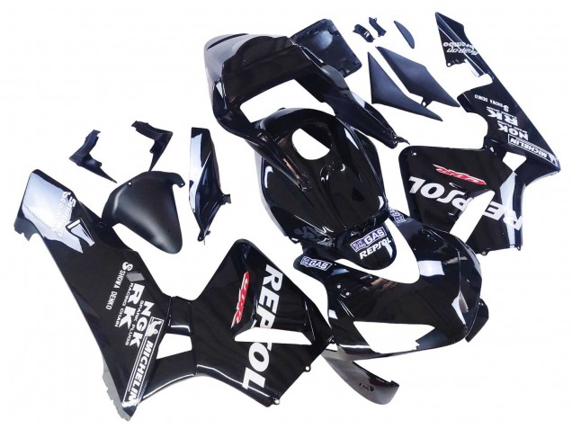 2003-2004 Honda CBR600RR Motorcycle Fairings - Glossy Black White Repsol UK