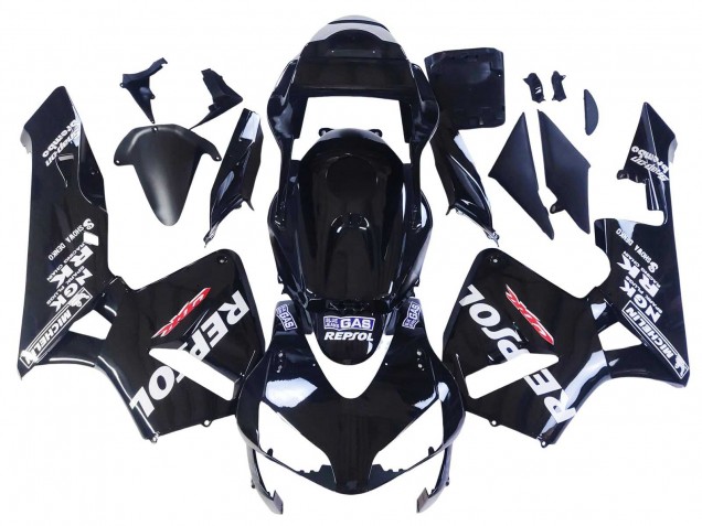 2003-2004 Honda CBR600RR Motorcycle Fairings - Glossy Black White Repsol UK