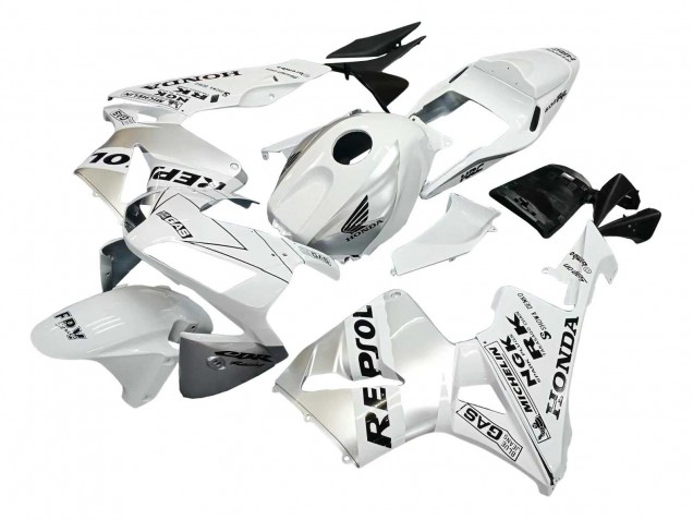 2003-2004 Honda CBR600RR Motorcycle Fairings - White Silver Black Repsol UK