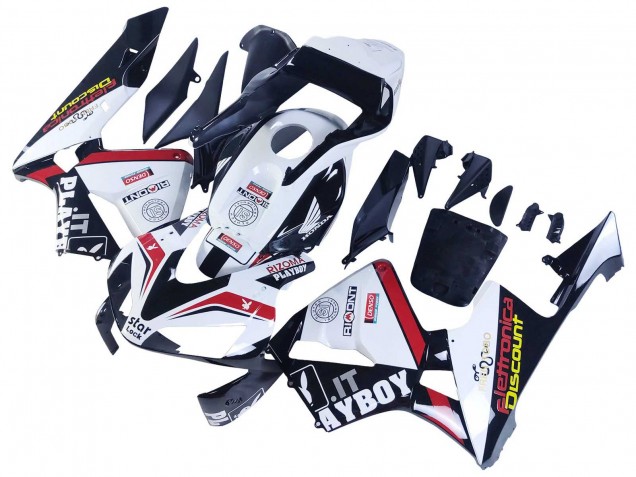 2003-2004 Honda CBR600RR Motorcycle Fairings - White Red Glossy Black DENSO Rimont UK
