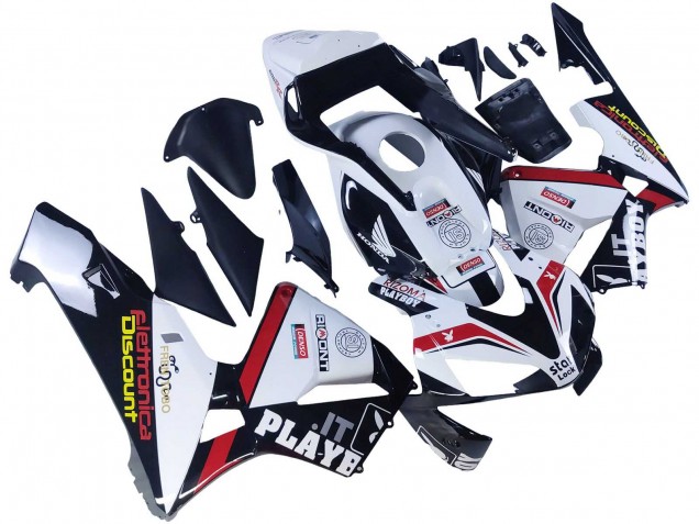 2003-2004 Honda CBR600RR Motorcycle Fairings - White Red Glossy Black DENSO Rimont UK