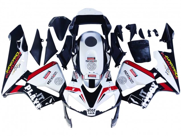 2003-2004 Honda CBR600RR Motorcycle Fairings - White Red Glossy Black DENSO Rimont UK