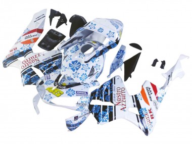 Best 2003-2004 Honda CBR600RR Motorcycle Fairings - White Blue Red Nastro Azzurro 46 UK