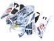 2003-2004 Honda CBR600RR Motorcycle Fairings - White Blue Red Nastro Azzurro 46 UK
