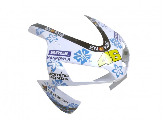 2003-2004 Honda CBR600RR Motorcycle Fairings - White Blue Red Nastro Azzurro 46 UK