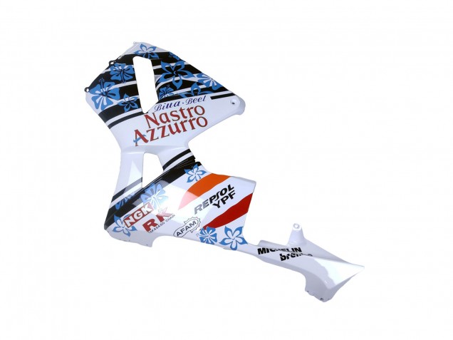 2003-2004 Honda CBR600RR Motorcycle Fairings - White Blue Red Nastro Azzurro 46 UK