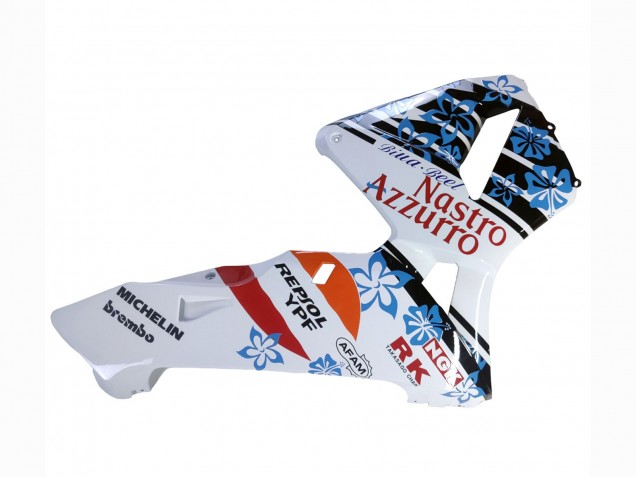 2003-2004 Honda CBR600RR Motorcycle Fairings - White Blue Red Nastro Azzurro 46 UK