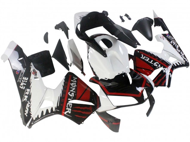 2003-2004 Honda CBR600RR Motorcycle Fairings - White Red Glossy Black Monster UK