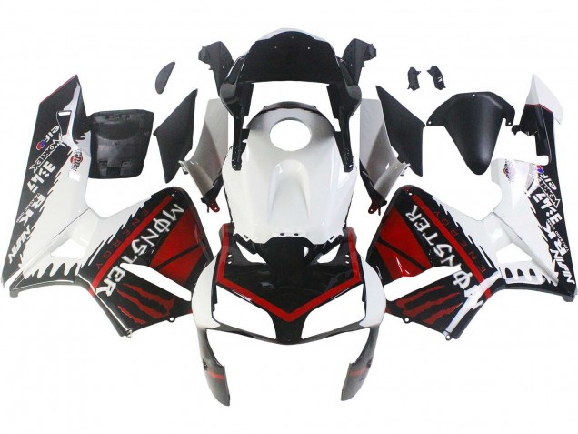 2003-2004 Honda CBR600RR Motorcycle Fairings - White Red Glossy Black Monster UK