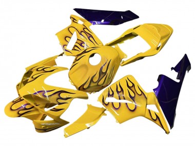 Best 2003-2004 Honda CBR600RR Motorcycle Fairings - Yellow Black Flame UK