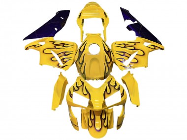 Best 2003-2004 Honda CBR600RR Motorcycle Fairings - Yellow Black Flame UK
