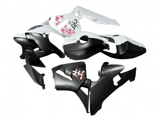 2005-2006 Honda CBR600RR Motorcycle Fairings - Black White with Cherry Blossom UK