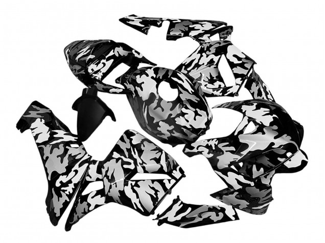 2005-2006 Honda CBR600RR Motorcycle Fairings - Black White Grey Camouflage UK