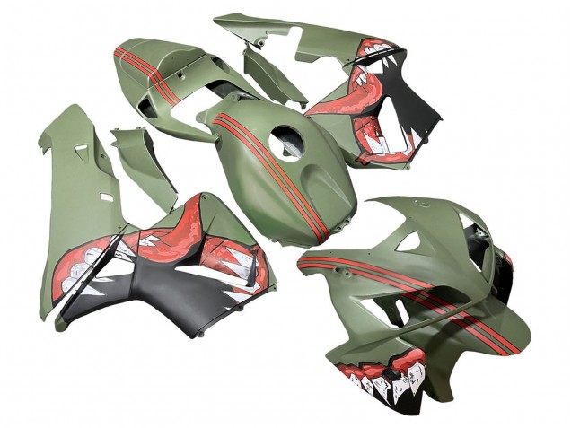 2005-2006 Honda CBR600RR Motorcycle Fairings - Green Red Shark UK
