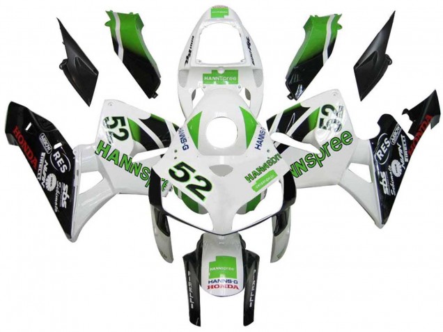 2005-2006 Honda CBR600RR Motorcycle Fairings - Green White Black hannspree 52 UK