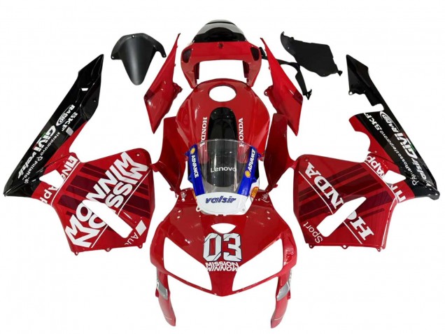 2005-2006 Honda CBR600RR Motorcycle Fairings - Red Black Valsir 03 UK